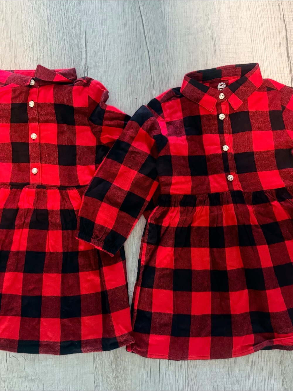Toddlers Red & Black Buffalo Plaid Button-Front Dresses 2 Pack Bundle